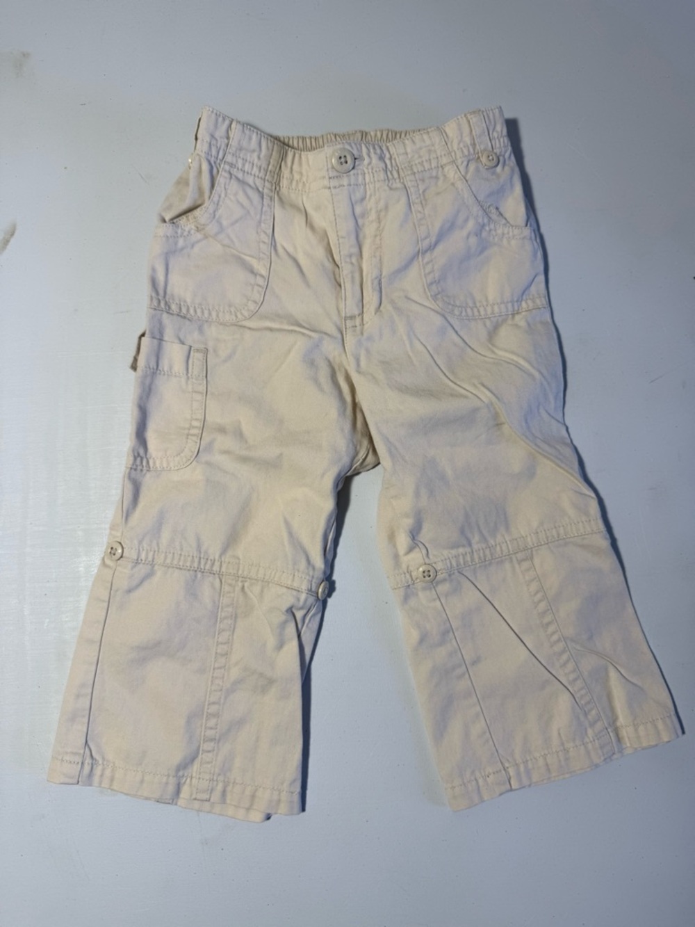 Kids 100% Cotton Cargo - Cream